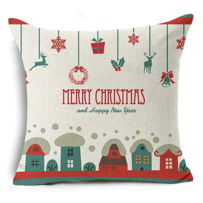 36Design 45x45cm kussensloop Sneeuw Xmas Style Cushion Cover Merry Christmas Santa Claus Socks Ballon Home Decoratieve kussens Case Cover