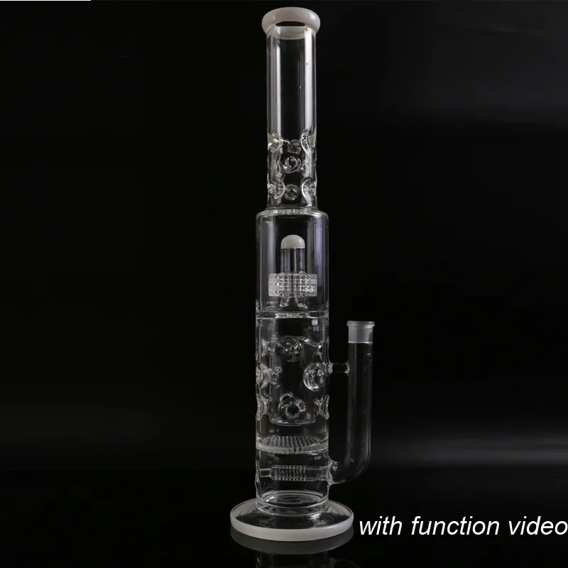 hookah Big Glass Bong 7mm Thick four perc water pipe honeycomb and birdcage diffuser bongs 20 inches 18.8mm bowl