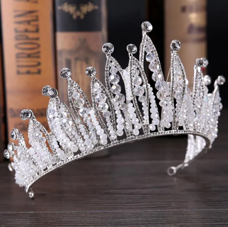 Shinning Bridal Crown Crystal Diamonds Hoge Kwaliteit Nieuwe Bruids Tiara Exquisite Baroque Rhinestone Vintage Crown European-Style