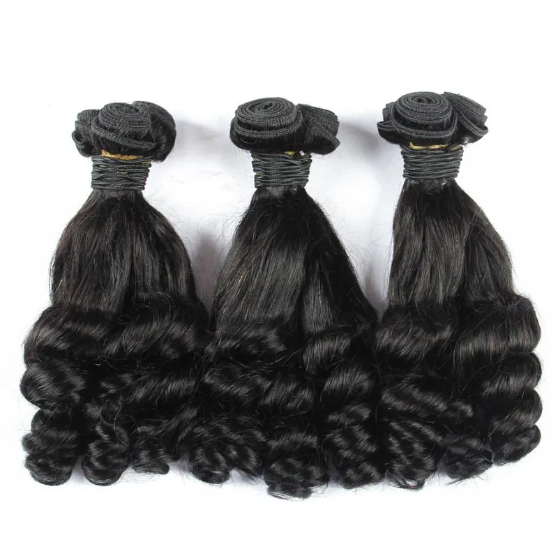 Brazilian Virgin Human Hair Peruvian Malaysian Indian 10-20 Inch Funmi Hair Bouncy Curly Double Wefts Natural Color 80g/piece