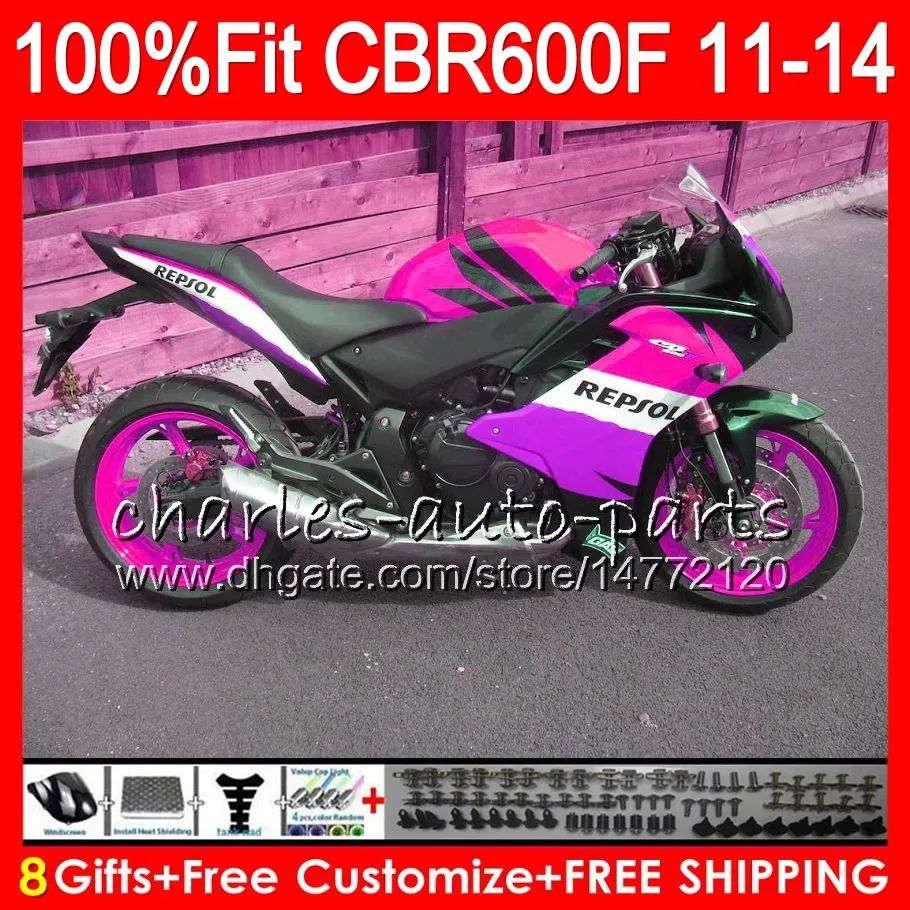 Тело впрыски для HONDA CBR600 F4i CBR 600 F 2011 2012 2013 2014 115HM.71 Cbr600f4i Repsol rose CBR600 F 600F CBR600F 11 12 13 14 обтекатель