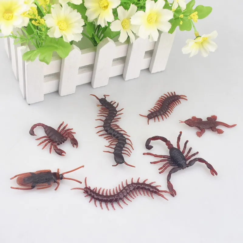 April Fools Day Toys simulação Gecko escorpião voa Tricky simulação vermes mosca assustadora