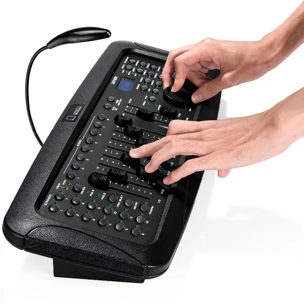 192-kanal DJ DMX512 Stage Light DMX Controller med joystick för DJ-lampor, lasrar, rörliga huvudparljus, rörliga huvuden, pubar, nattklubbar