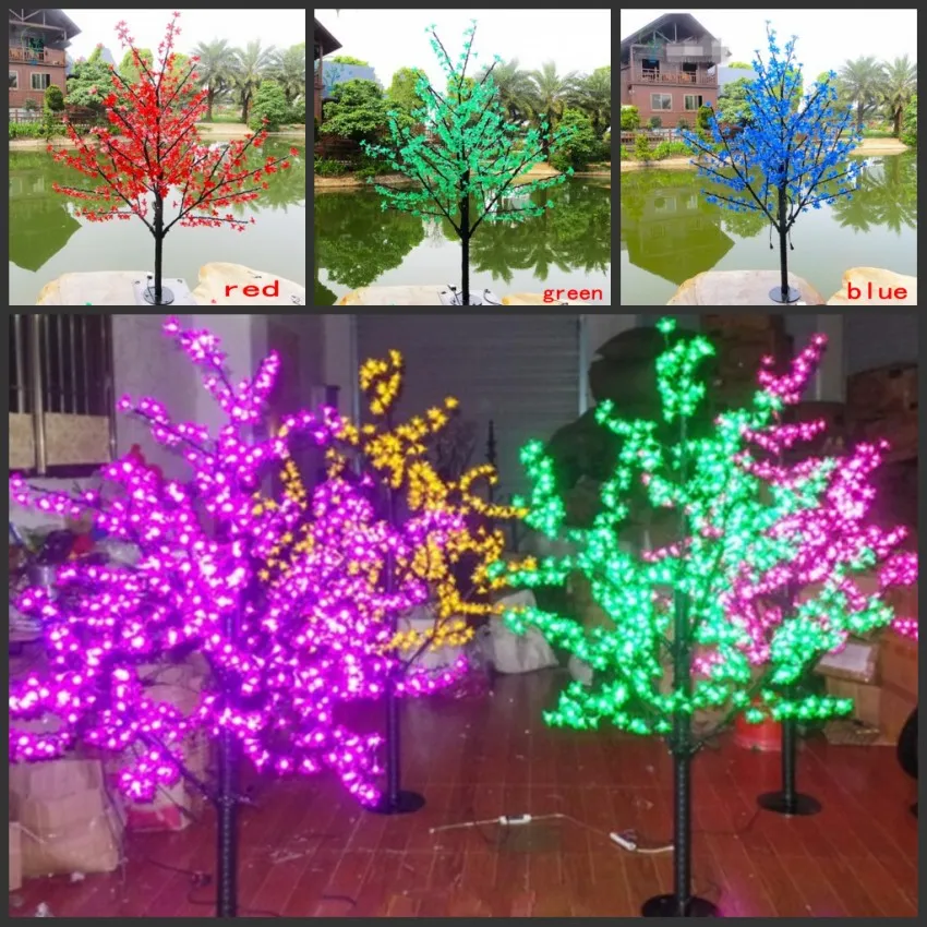 LED 벚꽃 나무 빛 576pcs LED 전구 1.5m 높이 110 / 220V 옵션 방수 야외 사용에 대 한 일곱 가지 색상 드롭 배송