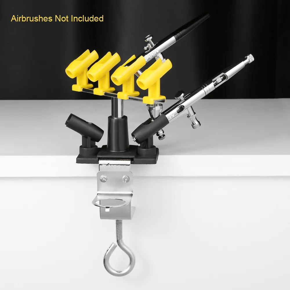 Freeshipping Professional Clamp-on Airbrush Holder Hold 6 Mount Spray Gun Tabletop Bench Station Stand Kit for Airbrush 360Degrees