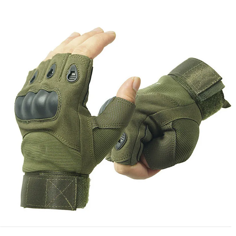 Tactical Hard Knuckle Guanti mezze dita Esercito da uomo Combattimento Caccia Tiro Airsoft Paintball Police Duty - Senza dita