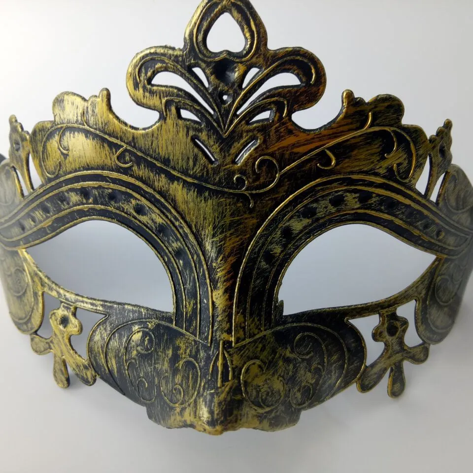 Retro Greco Roman Mens Mask för Mardi Gras Gladiator Masquerad Vintage Golden/Silver Mask Silver Carnival Halloween Masks DHL Gratis frakt