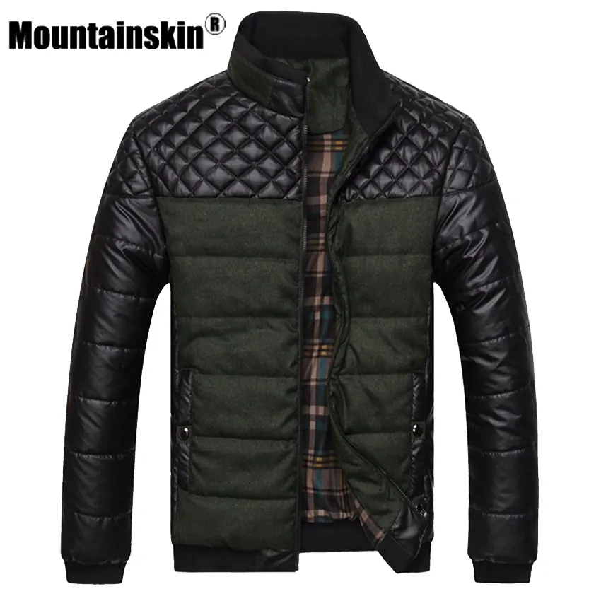 Men's Jackets Brand And Coats 4XL PU Patchwork Designer Men Outerwear Winter Fashion Male Clothing SA004