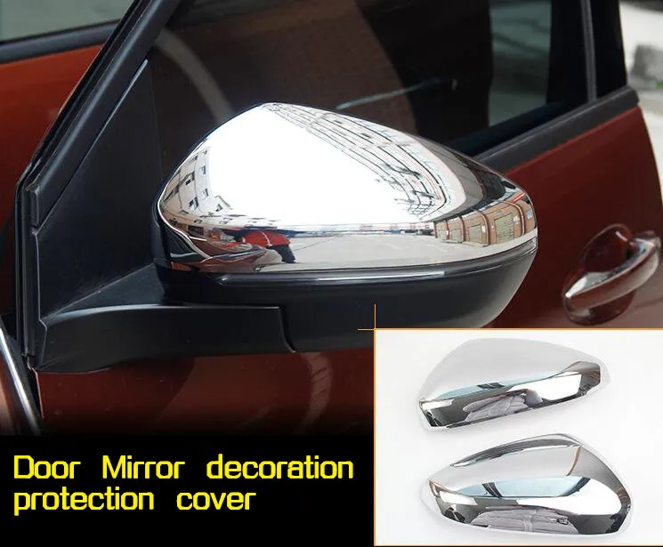 Högkvalitativ ABS Chrome 2pcs bil dörr spegel decortiv cap backview skyddskåpa för Peugeot 4008, Citroen C5 Aircross 2018-2020