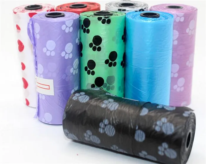 Fournitures pour animaux de compagnie sacs de merde de chien biodégradables plusieurs couleurs pour distributeur de laisse de cuillère à déchets G2291008585