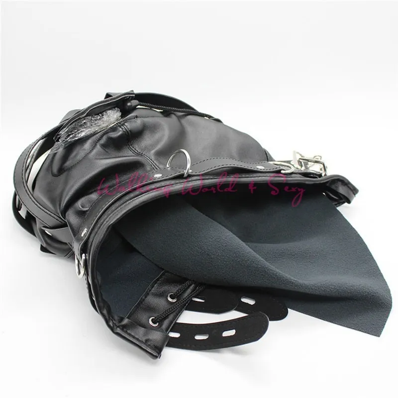 Soft Pu Leather Mask Bondage Hood With Adjustable Dildo Gag Blindfold Fetish Cosplay Slave Mask Adult Game Sex Toys For Couples (8)