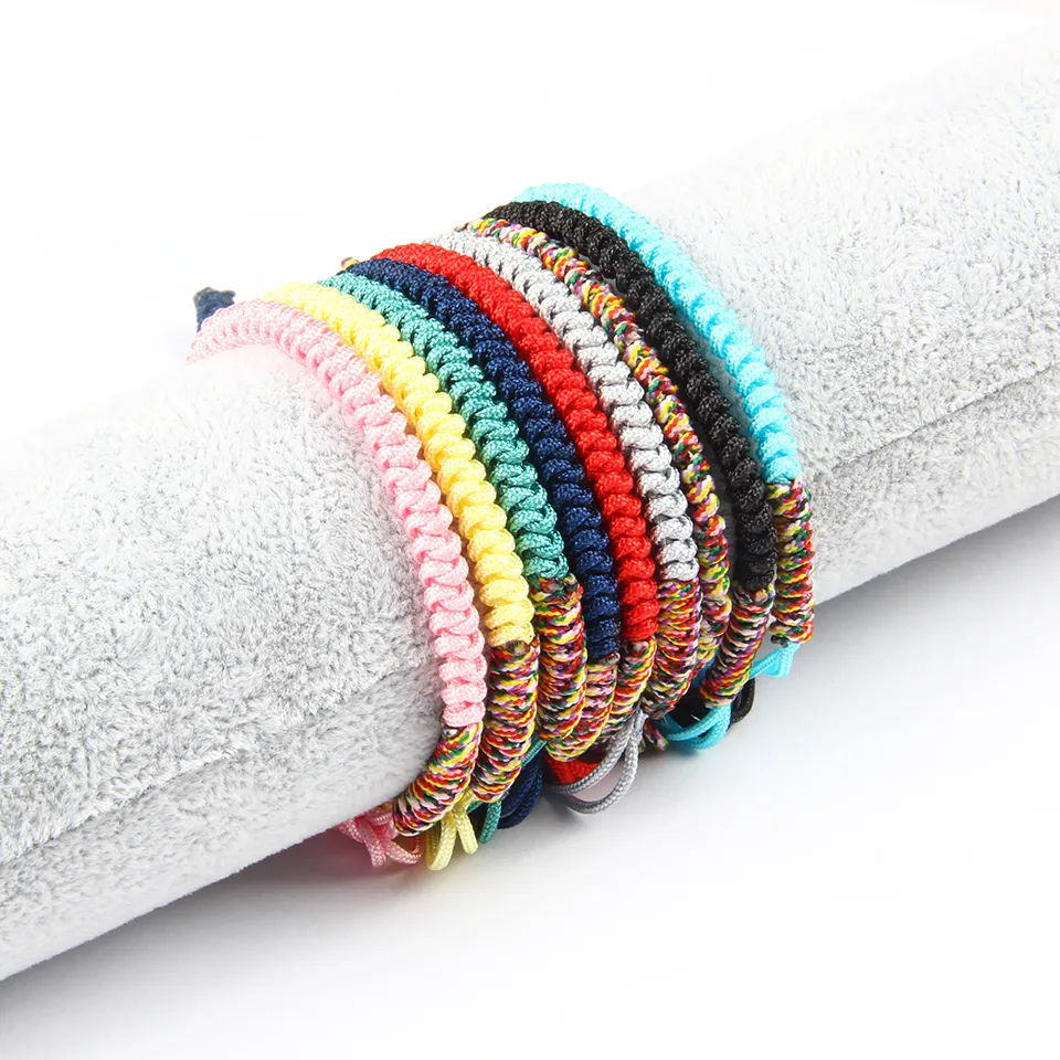 Ailatu mode été sable plage bijoux en gros multicolore à la main tressage macramé Bracelets nouveau Bracelet pour cadeau