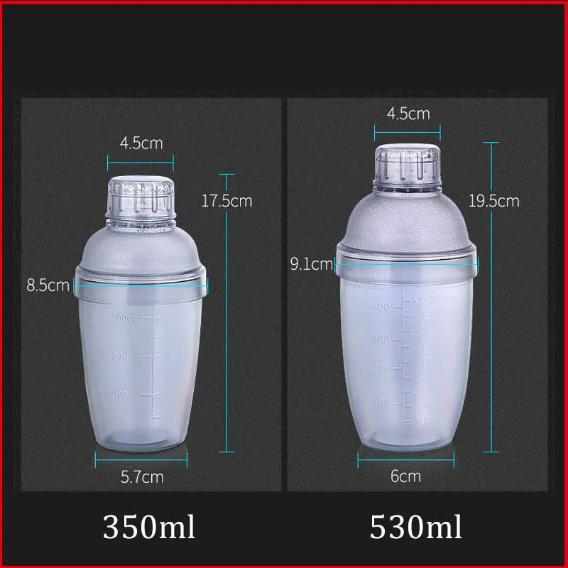 Şarap Shaker Plastik Boston Kokteyl Shaker 350 530 700 1000ml Mikser Şarap Martini İçme Boston Tarzı Shaker Parti Bar Aracı