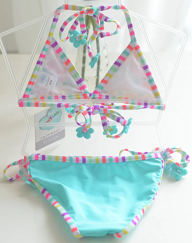 Baby Girls Kids Cak Swim Cytrowi Bikini Kwiat kostium kąpielowy Kącik Bikini Set Set Summer for Children Beach Ubrania3788838