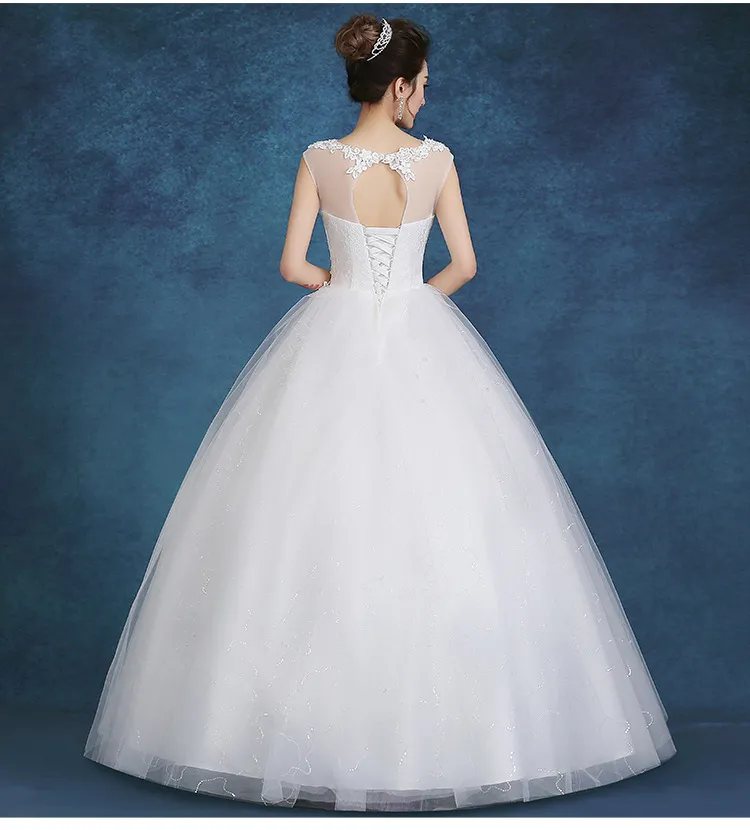 Sur mesure 2018 nouvelle mode blanc et rouge princesse douce robe de mariée Vintage doux bretelles fil bouffée robe de mariée