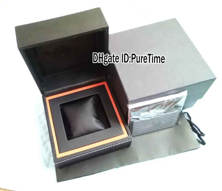 Couro Hight qualidade TAGBOX Grey Watch Box Atacado das mulheres dos homens Relógios de papel Gift Card Certificado Caixa Com Original Bolsas 02 Puretime