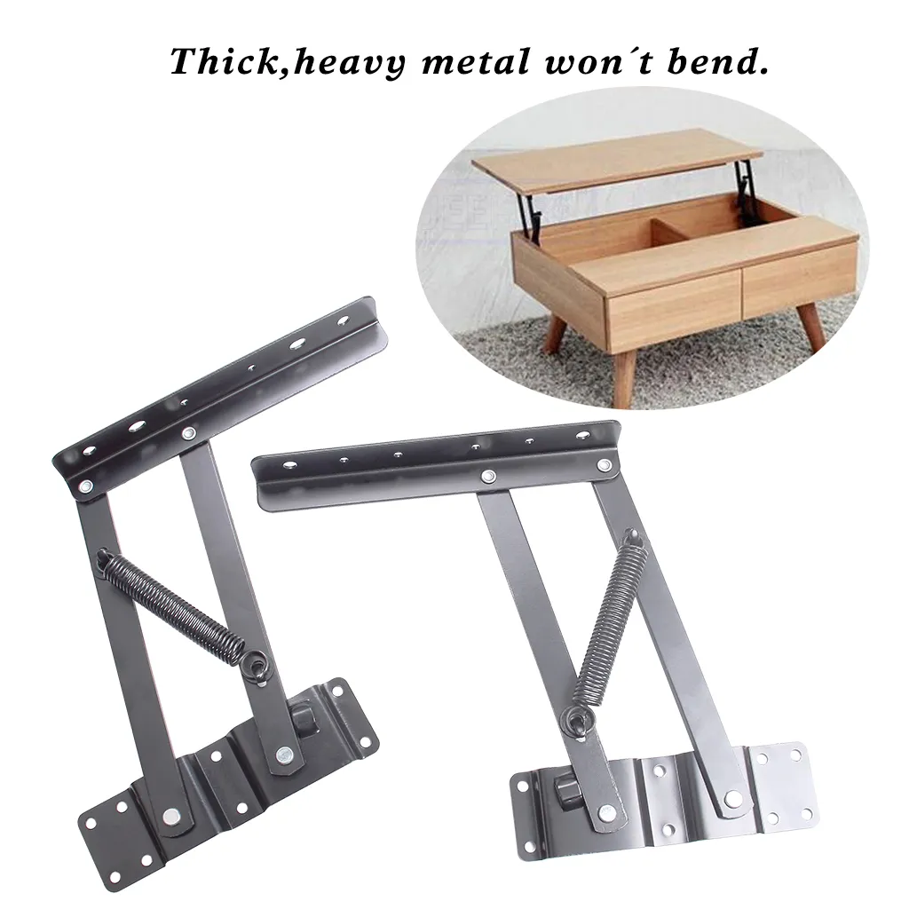 Lift Up Coffee Table Desk Furniture Mechanism Hinge Stand DIY Hardware Fitting Furniture Hinge Spring Stand Rack Bracket 1 Pair=2PCS