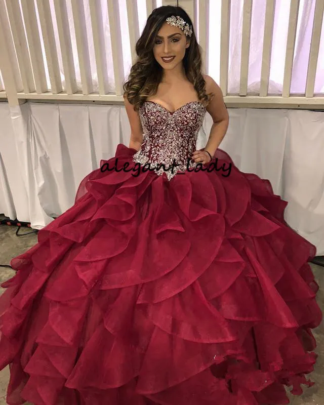 Burgundy and hotsell silver quinceanera dresses