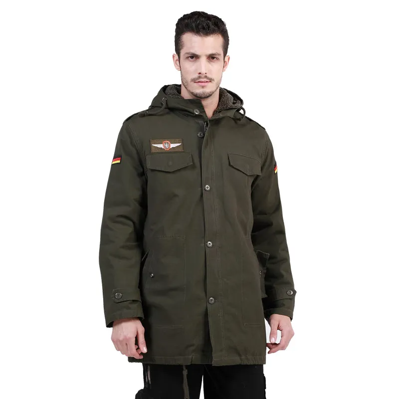 German Army Military Camel Windbreaker Designer Thickening Winter