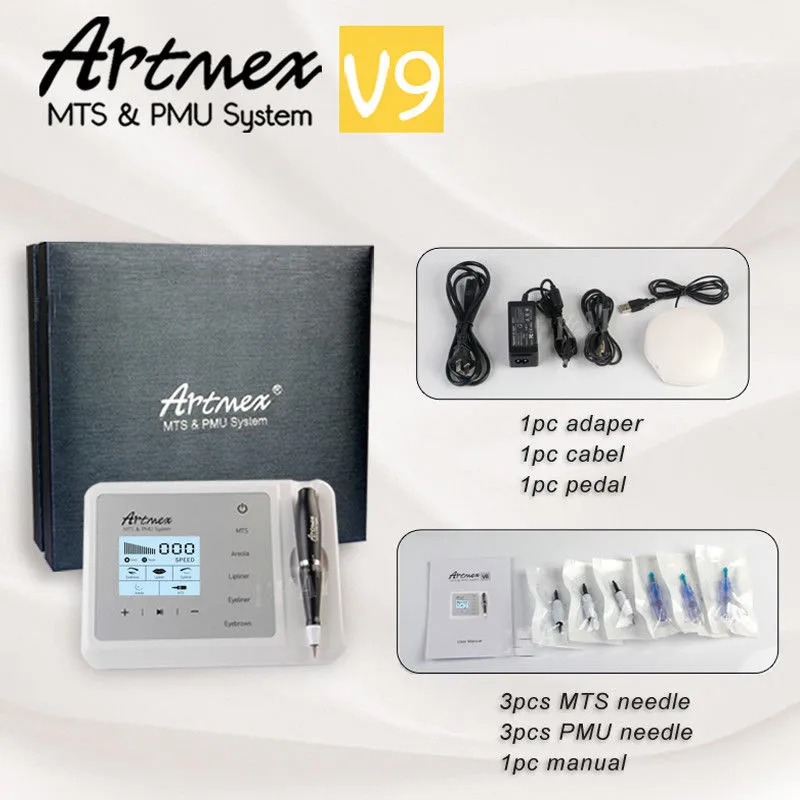 New Arrival Artmex V9 Digital 5 in 1 Permanent Makeup Tattoo Machine Eyes Brow Lip Line Rotary Pen MTS PMU