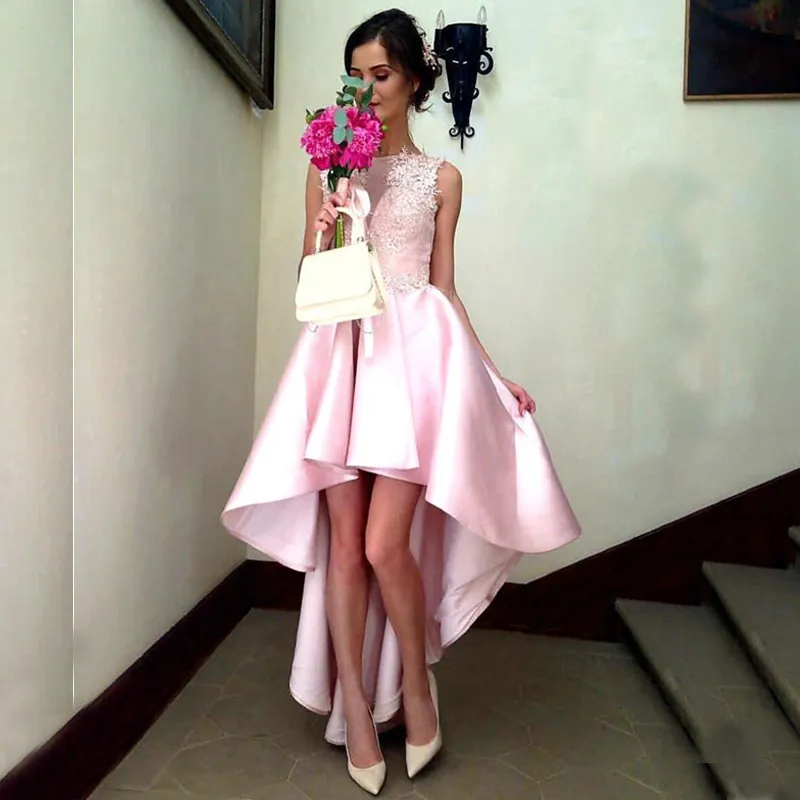 Pink dress short in front long in back hotsell