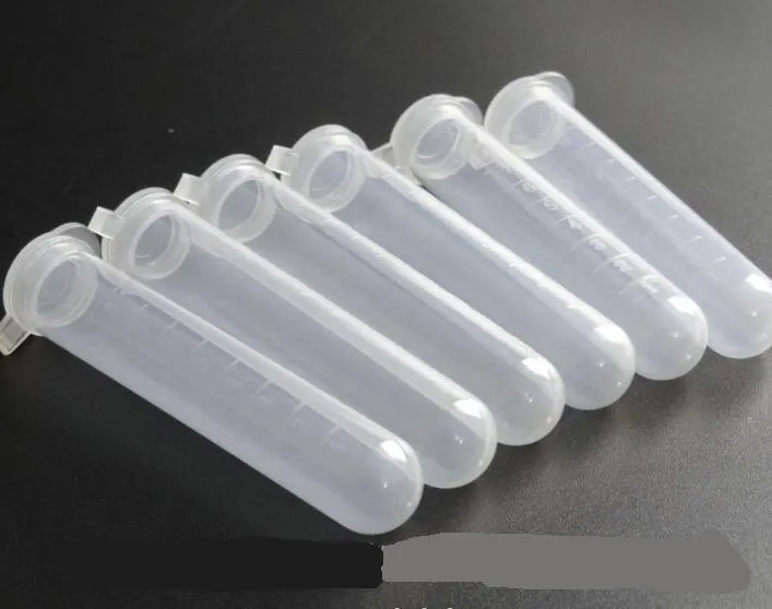 200pcs/torba 10ml plastik açık test santrifüj tüpleri Snap kapak vials örnek laboratuvar konteyner şişesi ile cap okul laboratuvar malzemeleri