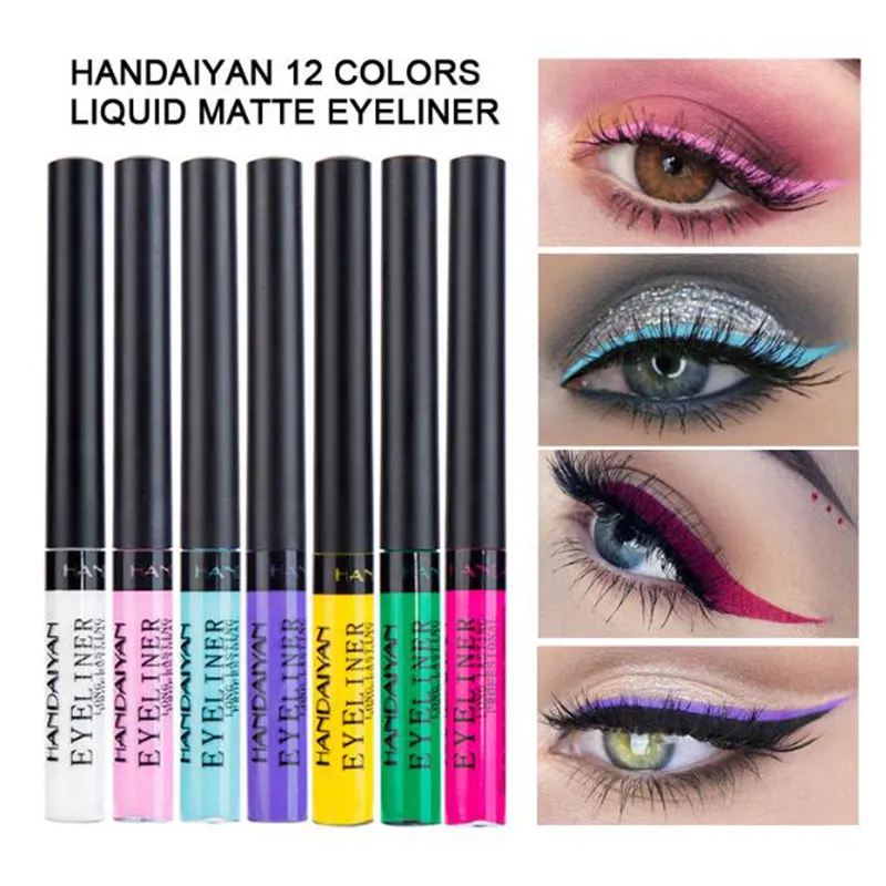 Handaiyan metallisk metall eyeliner glitter diamant shinny flytande ögonfodral gel eyshadow skimmer långvarig pigment vattentät ögon smink