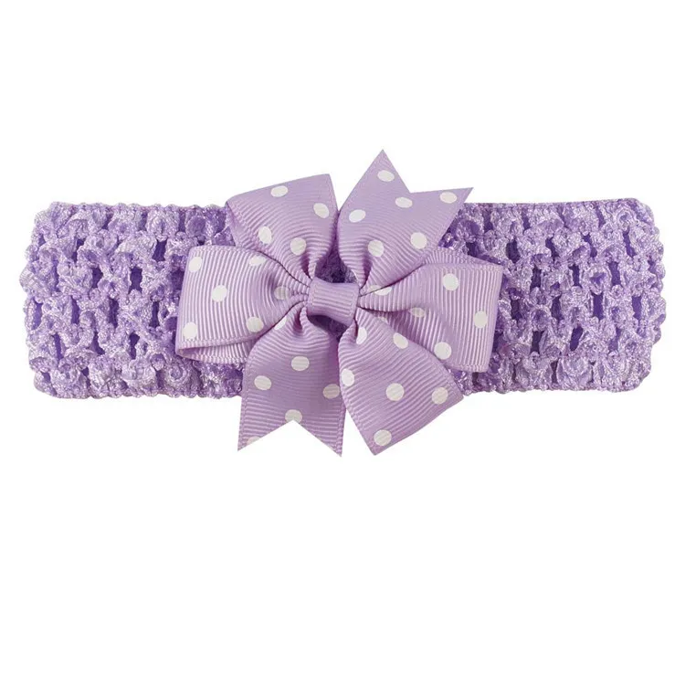 Verkoop Mode Wave Point Children's Hair Band Reticulatie Bowknot Hoofdtooi Leuke Cartoon Baby Haaraccessoires T3G0074