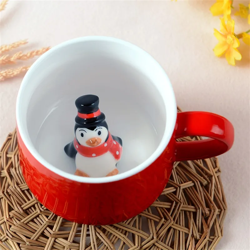 3D mooie koffiemok hitte weerstand beeldverhaal dier keramische kop kerstcadeau veel stijlen 11LV C r