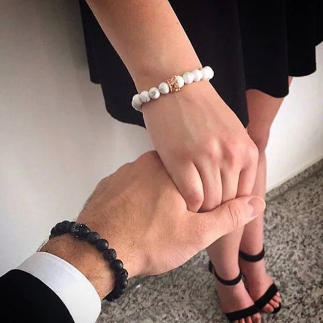 Couple bracelets crown on sale