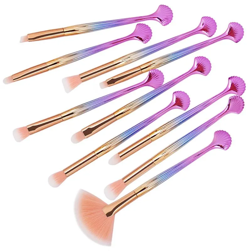 MAANGE 10 pièces ensemble de pinceaux de maquillage yeux doux ombre sourcils Blush poudre lèvres correcteur mélange cosmétique maquillage brosse trousse à outils de beauté