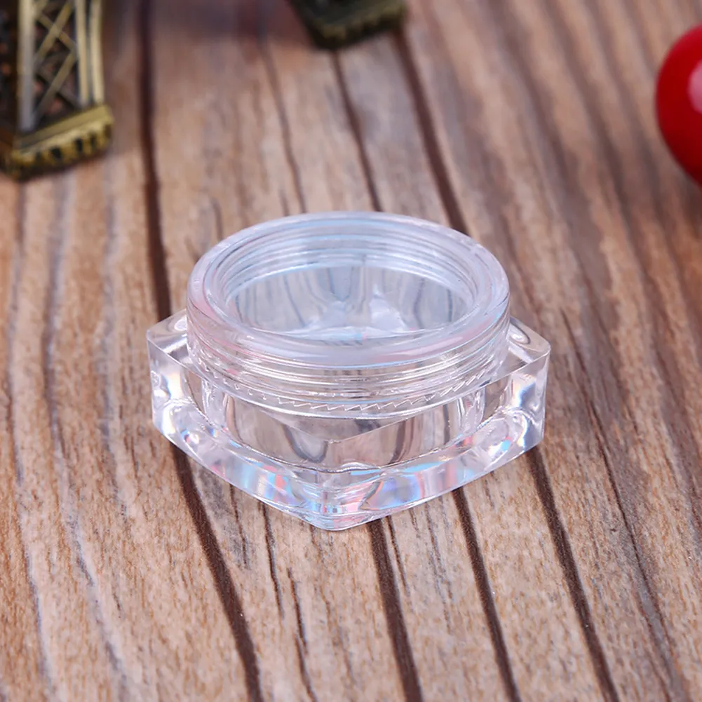 3G Make-up Gereedschap 100 Stks / Set Plastic Cosmetische Lege Jar Pot Box Nail Art Cosmetische Kraal Opslag Container Square Fles