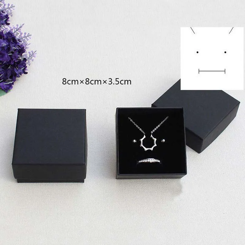 High Archives Black Kraft Jewelry Packing Bracelet Necklace Ring Ear Nail Box Christmas New Year Gift Customize 6 Size
