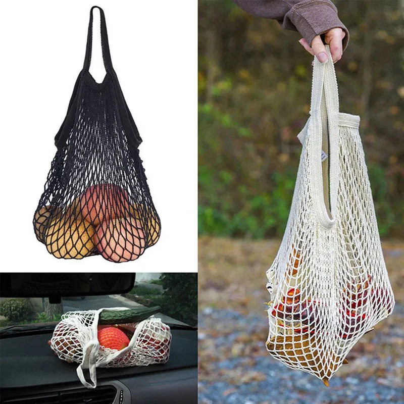 Mesh Bag Fashion shopping conveniente riutilizzabili Frutta String Grocery Shopper Tote Cotone verdura bagagli Attività borsa