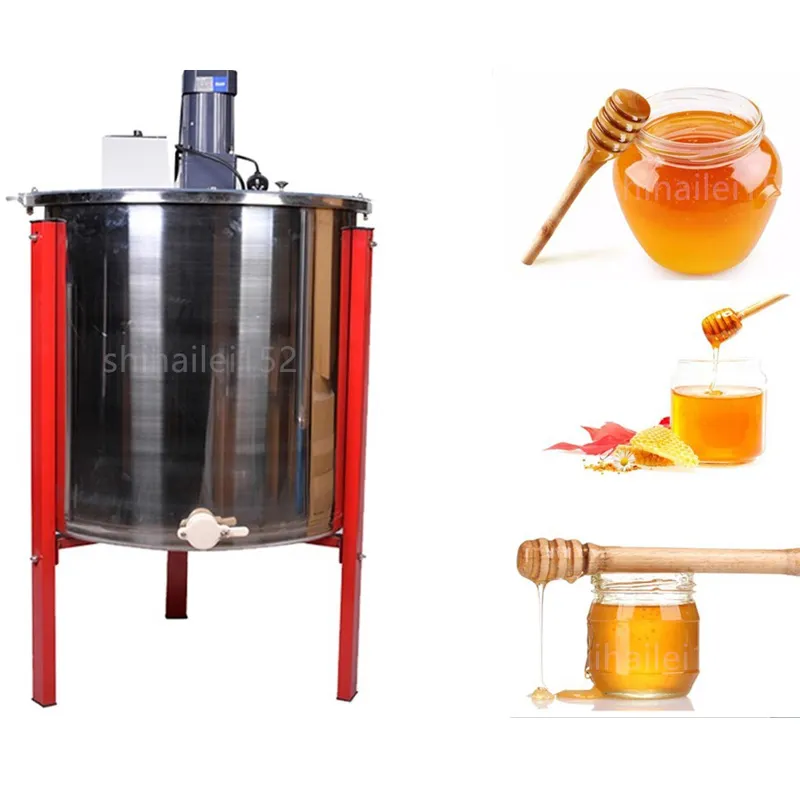 Free transport beekeeping equipment / tools stainless steel 8 frame automatic electric honey extractor / bee centrifuge with three red legs