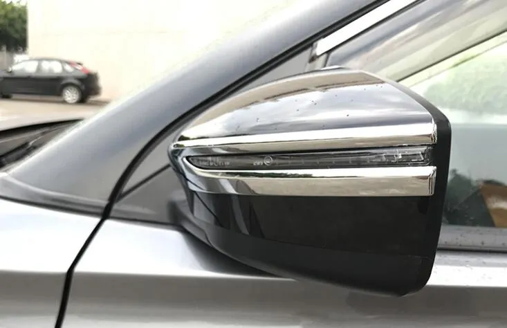 أعلى نجم ABS كروم سيارة الجانب الباب مرآة الديكور حماية تقليم ، بدوره إشارة ضوء تقليم لنيسان ركلات 2016-2018