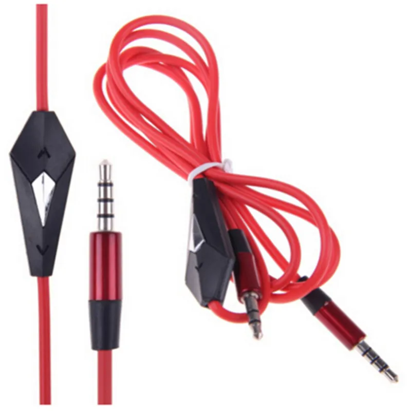 1.2 м 3.5 мм Красный контрольный ток кабель Aux кабель для наушников Mixr замена микрофона удаленный кабель