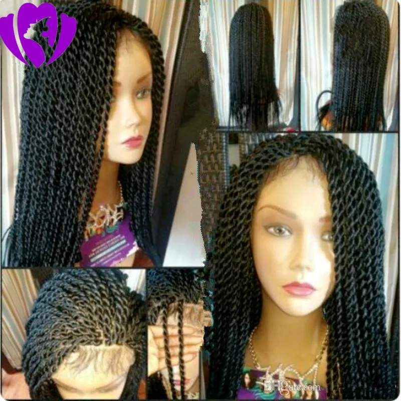 150density Senegalese Twist Wig Long Crotchet Braids Wigs Synthetic Lace Front Wig with Baby Hair for Black Women