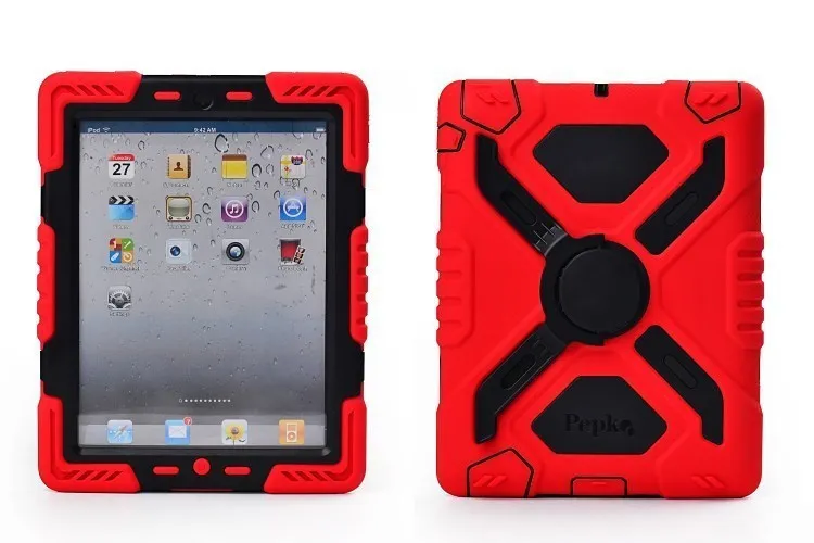 Pepkoo Spider Extreme Military Heavy Duty Waterproof Dust Shock Proof with stand Hang cover Case For iPad 2 3 4 for ipad air 1 2 p2135