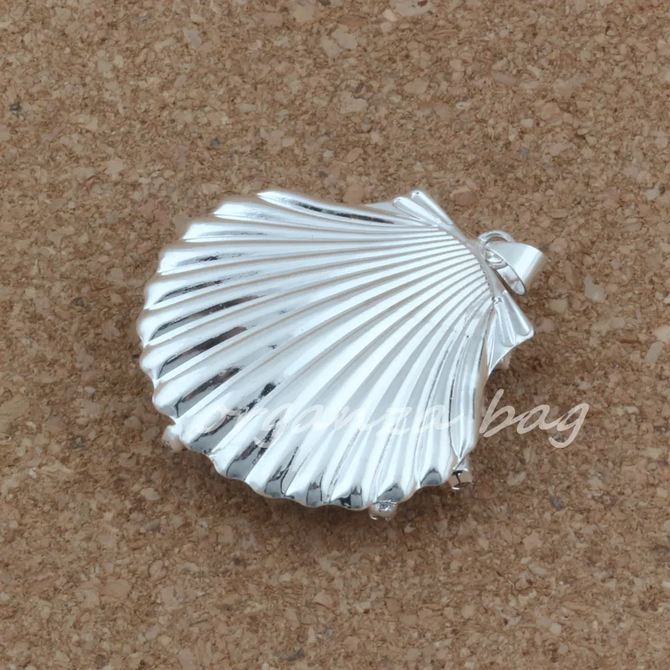 Strasssteine Shell Charms Anhänger für Schmuck Herstellung Halskette DIY Accessoires Silber 34x42mm 4854598