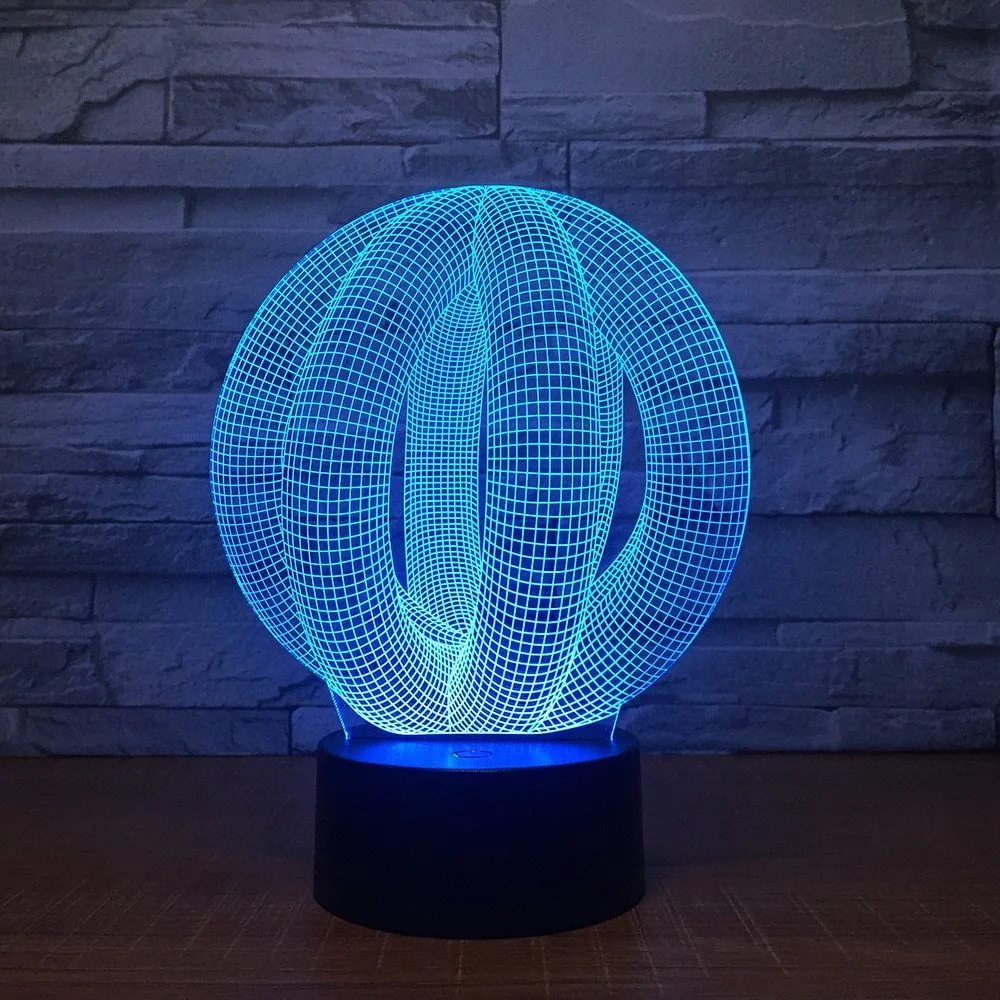 Lámpara LED de ilusión 3D abstracta, luz USB de 7 colores, luz nocturna, lámpara de Lava colorida, decoración del hogar, accesorios de iluminación acrílicos # T56