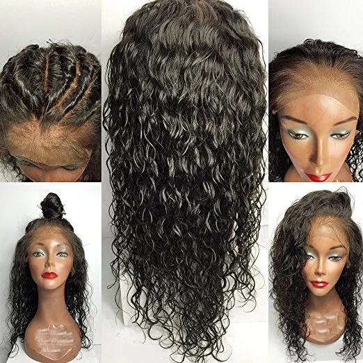 Nouveau style HD transparent dentelle frontale perruques pour les femmes noires vague d'eau pré-plumée cheveux brésiliens 360 lacets avant perruque en gros 12 pouces avec 130 densité diva1