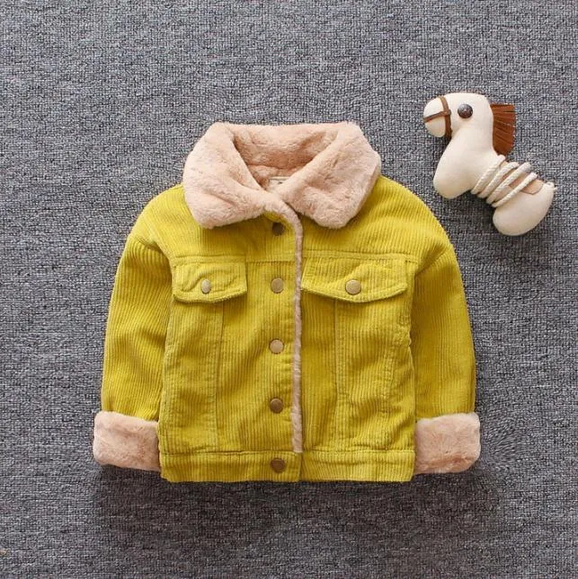 Espesada ropa de invierno para bebés chicos pelos de peluche chaqueta de niña