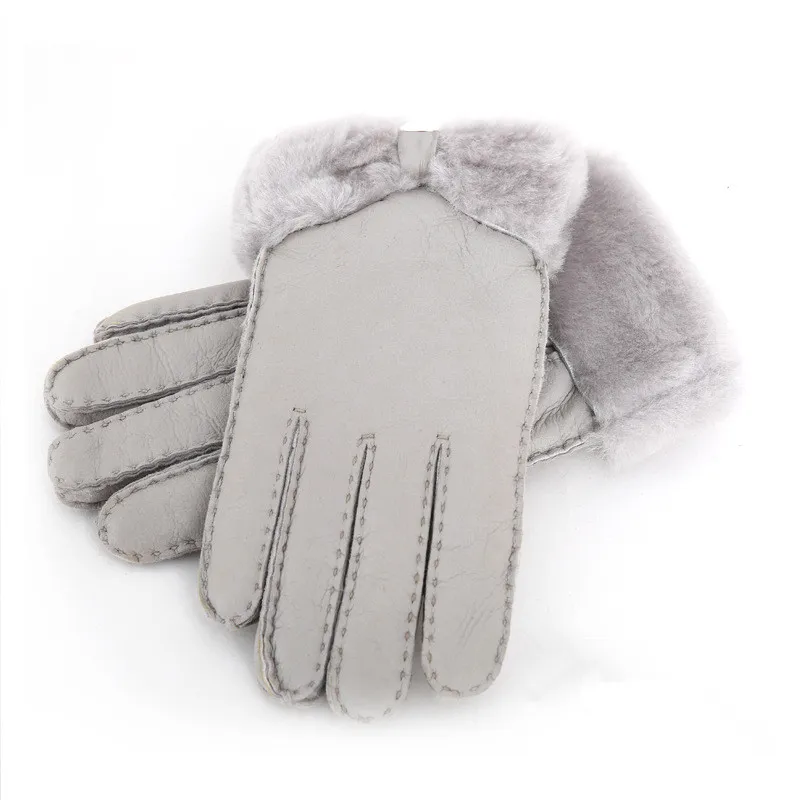 Guantes de cuero para mujer de invierno cálidos, guantes de lana reales para mujer, 100 garantía de calidad 1563687