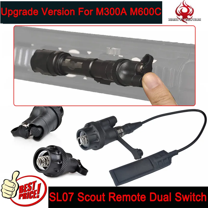 Element Airsoft Tactical SF SL07 Scout Tail Cap with Remote Dual Switch For M300A M600C Light Tailcap Pressure Switch