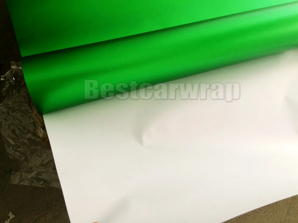 Film wrap in vinile cromato satinato verde premium con rilascio d'aria dimensione 1.52x20m/rotolo 5x67ft rotolo