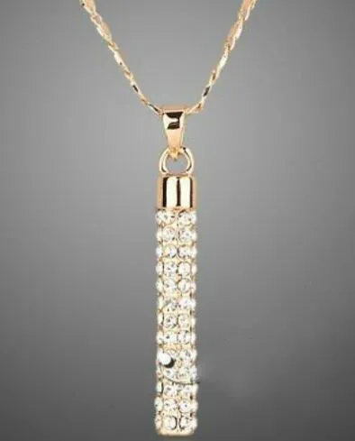18K plaqué or diamant boucles d'oreilles pendentif collier ensembles marque élément mode strass ensemble de bijoux pour les femmes fête de mariage