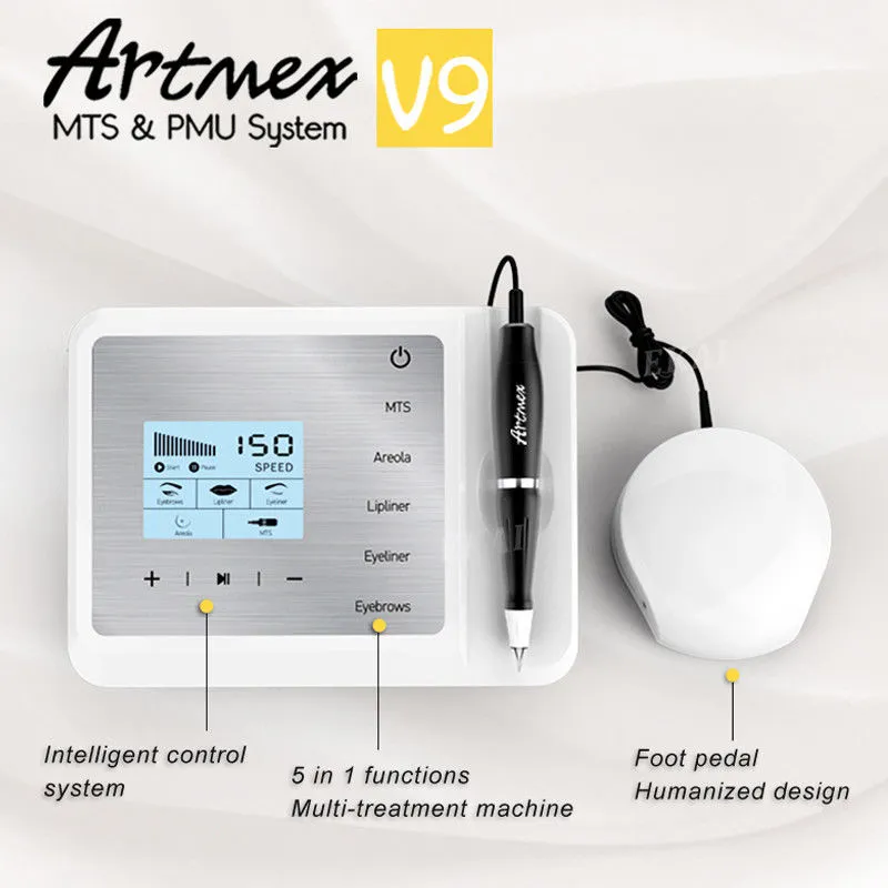 New Arrival Artmex V9 Digital 5 w 1 Makeup Tatalny Tatuaż Machine Eyes Brow Lip Line Rotary Pen MTS PMU