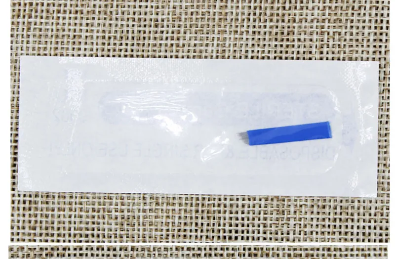50 ADET Lamina Tebori 18 Pin U Şekli Dövme İğneler Kalıcı Makyaj Kaş Nakış Blade Microblading Manuel Kalem Için