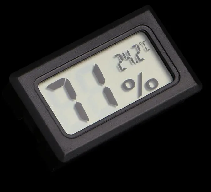 Mini thermomètre numérique LCD intégré, hygromètre, température et humidité, thermomètre d'intérieur, noir et blanc, SN1074